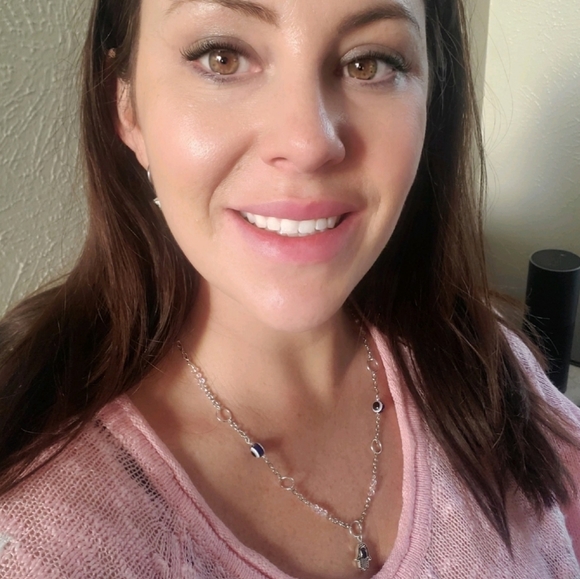 TMD - Evil Eye Bracelet / Necklace Set w/ Hamsa Charms - Silver, Pink and Blue - Picture 8 of 8